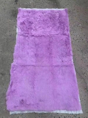100% Real natural Rabbit fur blanket Rug Blanket  20"x 42'' - Image 1 of 4