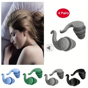 Reusable Silicone Ear Plugs Noise Cancelling Earplugs Protector Study Sleep Swim - Picture 1 of 10