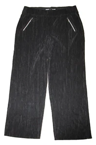 Jamie Sadock Ribbed Pants 16 Black Stretch Knit Zip Pockets Casual / 30" Inseam - Picture 1 of 4