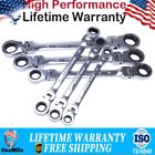 6Pc Double Box End Ratcheting Wrench Flex Head Extra Long Heavy Duty Spanner Set