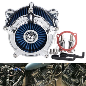 Spike Air Cleaner Blue Filter Kit For Harley Dyna Road Glide Heritage Softail - Picture 1 of 12