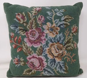 Vintage Floral Tapestry Pillow Cover With Beige Backing & Insert #D-4 - Picture 1 of 6