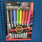 BIC Intensity Permanent Markers Fine Tip Assorted Colors 8 Pack Unique Snap Cap
