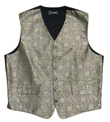 Mel Howard New York Vintage Silk Classic Tuxedo Vest Sleeveless Black Sz Medium - Image 1 of 4