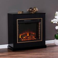 Southern Enterprises Electric Fireplace 33.25" Adjustable Flame Thermostat Black