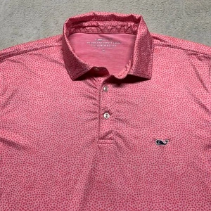 Vineyard Vines On The Go Sankaty Polo Mens M Pink OTG Performance Shirt - Picture 1 of 8