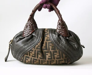 Bolso espía de lona de cuero Zucca FENDI - Imagen 1 de 10