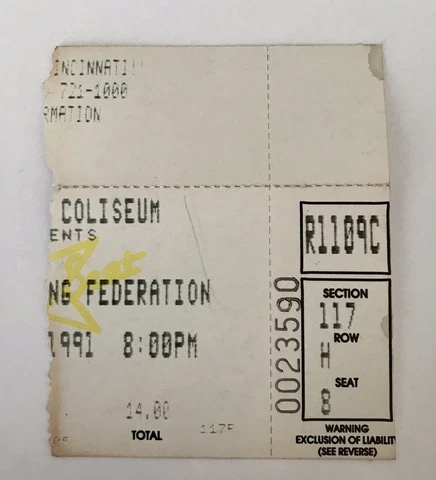 Hulk Hogan v Rick Flair Ticket Stub WWF November 9 1991 + Newspaper Promo RP Cover