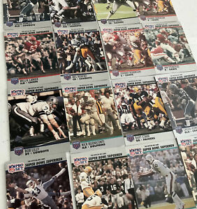 1990 Pro Set Super Bowl Supermen Dolphins Cowboys Chiefs Set 16 Football Cards
