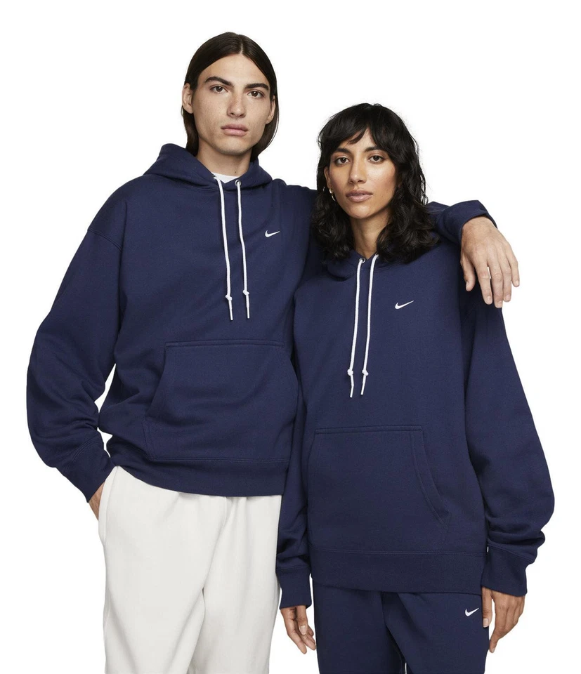 Men's M Medium Nike Lab Solo Swoosh Pullover Hoodie DX1355-410 Midnight Navy