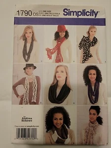 SIMPLICITY CRAFT PATTERN 1790 SCARVES  MISSES  WOMENS TEENS    UNCUT   - Picture 1 of 2