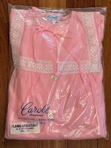 Vintage Retro CAROLE Sleepwear 2pc Long Pajamas PJ Set Pink Little Girl Size 10 - Picture 1 of 17