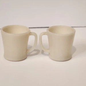 Fire King Oven Ware Ivory Milk Coffee Mugs - Picture 1 of 6