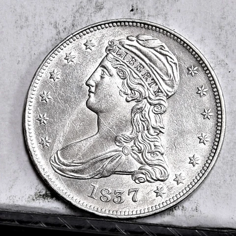 1837 Bust Half Dollar - Unc Details, Cleaned w/ Surface Issues (47508-L) Cover