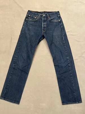 Pantalones de mezclilla Levis 501 azules de colección botones mosca lengüeta roja 100 % algodón para hombre talla 30x30 Foto 1 de 4