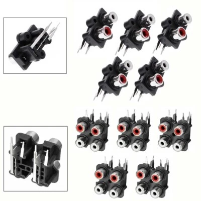 5pcs Panel PCB Mount 2/4 Way RCA Female Jack Audio Connector Socket Stereo - Image 1 of 4
