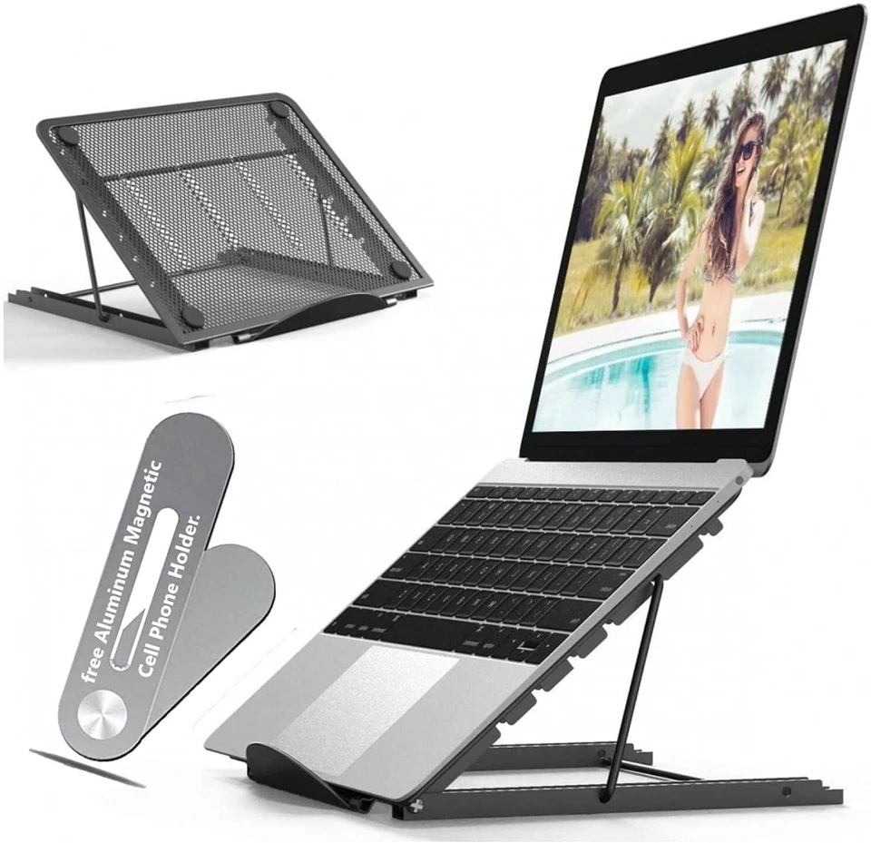 Laptop Stand Folding Portable Mesh Desktop iPad Holder Office Support - Image 1 of 4