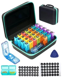 Monthly Pill Organizer 2 Times a Day with Portable Hard Shell Pill Cutter 31- - Picture 1 of 8