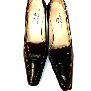 Zapatos de salón Anne Klein Iflex de cuero marrón profundo talla 6 KKFletcher diseño suela cómoda - Imagen 1 de 6