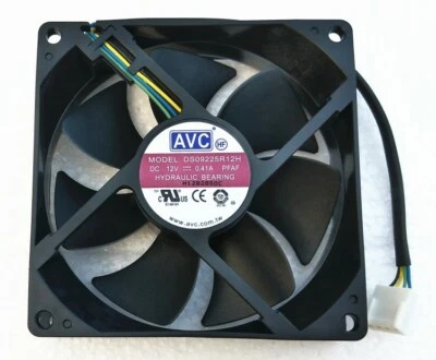 1X AVC DS09225R12H 12V 0.41A 92*92*25MM 9CM PWM CPU 4pin Cooling Fan Fast Ship - Image 1 of 3
