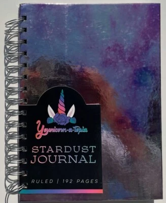 C. R. Gibson Double Wire Glossy Hard Cover Journal Notebook Stardust 8.3" x 6.3" - Image 1 of 4