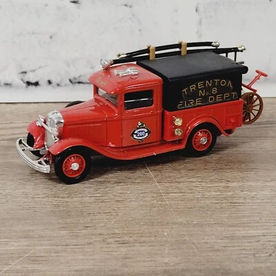 ELIGOR 1932 FORD FIRE TRUCK 8 DEPT TRENTON RED LADDER HOBBYCAR DIE CAST 1:43 - Image 1 of 4