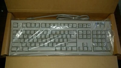 Vintage HP Terminal Keyboard SK-2502 Wired PS2 White C4732-60201 Hewlett Packard - Image 1 of 4