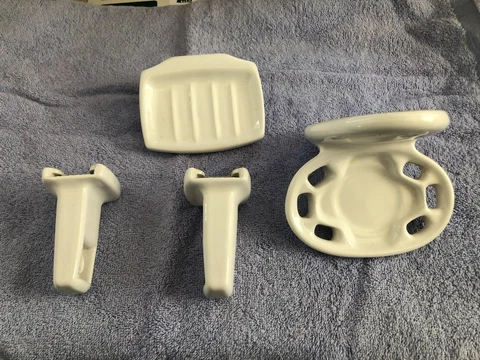 Vintage White Porcelain Bathroom Fixtures - Antique Cover