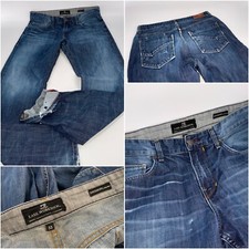 Kasil Workshop Davidson Straight Leg Jeans 33x34 Distressed Blue USA YGI F3-32