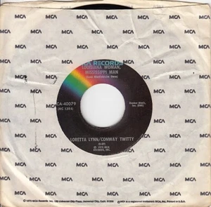 Loretta Lynn & Conway Twitty – Louisiana Woman Mississippi Man / Living Alone 45 - Picture 1 of 24