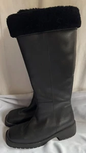 Nuevas botas de cuero negras Canadien para mujer con cremallera en la rodilla talla 8 M forradas de piel - Imagen 1 de 20
