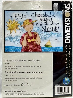 全新 2008 尺寸 巧克力收缩 My Clothes Stamped Cross Stitch 套件 15740 — 第 1/4 张图片