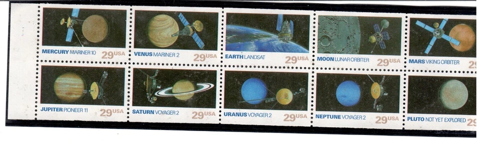 #2568-77 1991 29-cent Space Exploration se-tenant pane of 10 MNH - Image 1 of 1