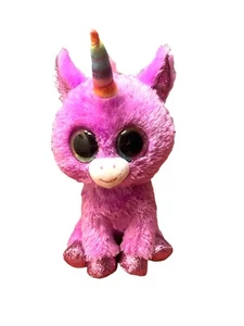 TY Beanie Boo Rosette the Unicorn Glitter Eyes Rainbow & Purple 9 “ - Picture 1 of 4