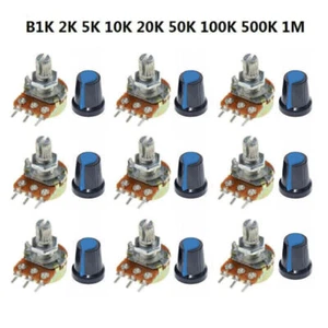 WTH148 Potentiometer Kit Assorted B1K 2K 5K 10K 20K 50K 100K 500K 1M 15mm 3-Pin - Picture 1 of 9