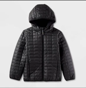 Kids Solid Onyx Puffer Jacket Cat & Jack XS 4/5 Black - Picture 1 of 9