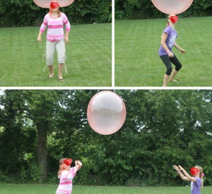 Color: 12inch pink - Outdoor Bubble Ball Blow Up Balloon Toy - Picture 1 of 2
