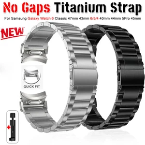 Bracelet en titane pour Samsung Galaxy Watch6 Classic 43/47mm 6 5 40/44mm bracelet métallique - Photo 1 sur 24