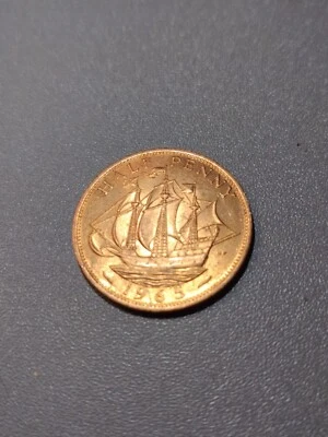 1965 Great Britain 1/2 Penny AU Beautiful Condition - Image 1 of 4