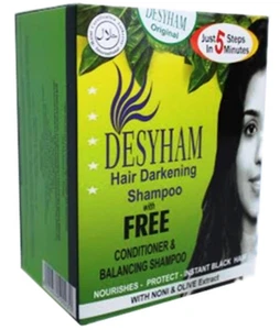 New Desyham Hair Darkening Shampoo With Noni & Olive Extract - Black 26ml  - Picture 1 of 1
