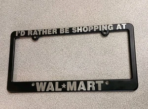 Cubierta/marco de matrícula vintage I'd Prefiero comprar en Walmart - Imagen 1 de 6