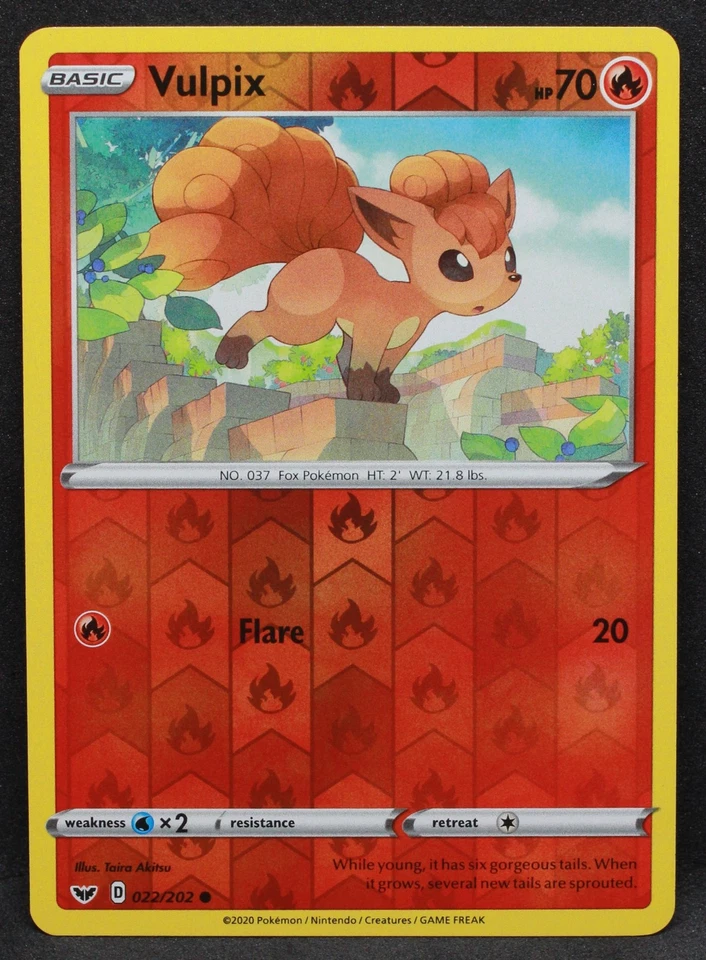 Vulpix 022/202 SWSH01: Sword & Shield Base Set Reverse Holo Common - NM - Image 1 of 2