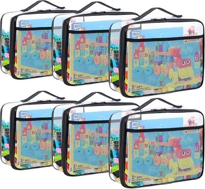 *6 Pack* Toy Storage Bags, Reusable Clear Pouches, Waterproof PVC Organizer - Image 1 of 4