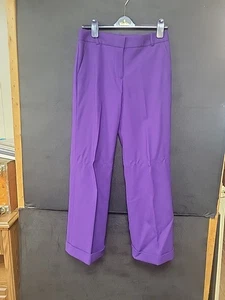 J.Crew Damen Hose Lila Größe 6P Hutton Trouser Weites Bein Wolle - Bild 1 von 6