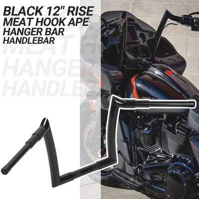 12"Rise 1-1/2" Fat Meathook Bars Ape Hangers For Harley Touring Road Glide 15-23 - Image 1 of 4
