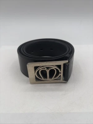 Cinturón vintage Mark Cross de cuero negro para hombre se adapta a 32" Foto 1 de 4