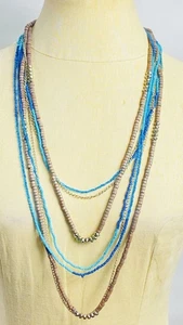 Collana vintage multistrato con perline/catena 27"  - Foto 1 di 5