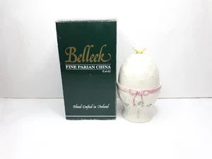 Belleek Porzellan Ei Bonboniere Geschenkbox mit grünem Kleeblatt Irland - Neu in Box - Bild 1 von 23