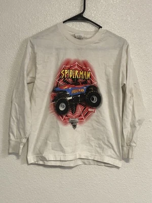 Camisa Blanca Monster Jam De Colección Mediana/Grande Niños Y2K Marvel Spider-Man Rara Foto 1 de 4