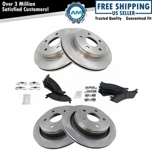 Premium Posi Metallic Brake Pad & Rotor Kit Front & Rear for Pickup Van - Picture 1 of 7
